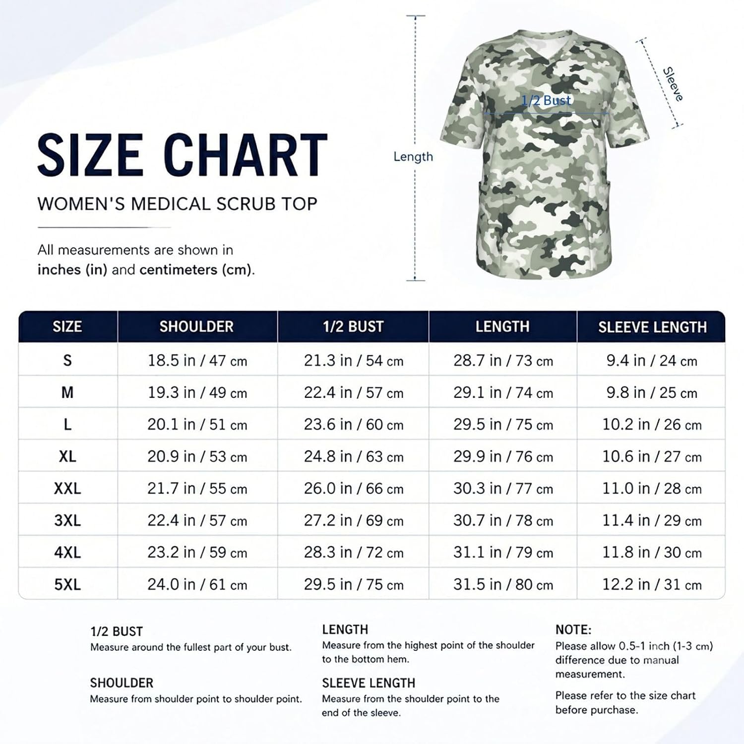 Professional Scrub Tops for Men, Classic V-Neck Workwear with 3 Pockets