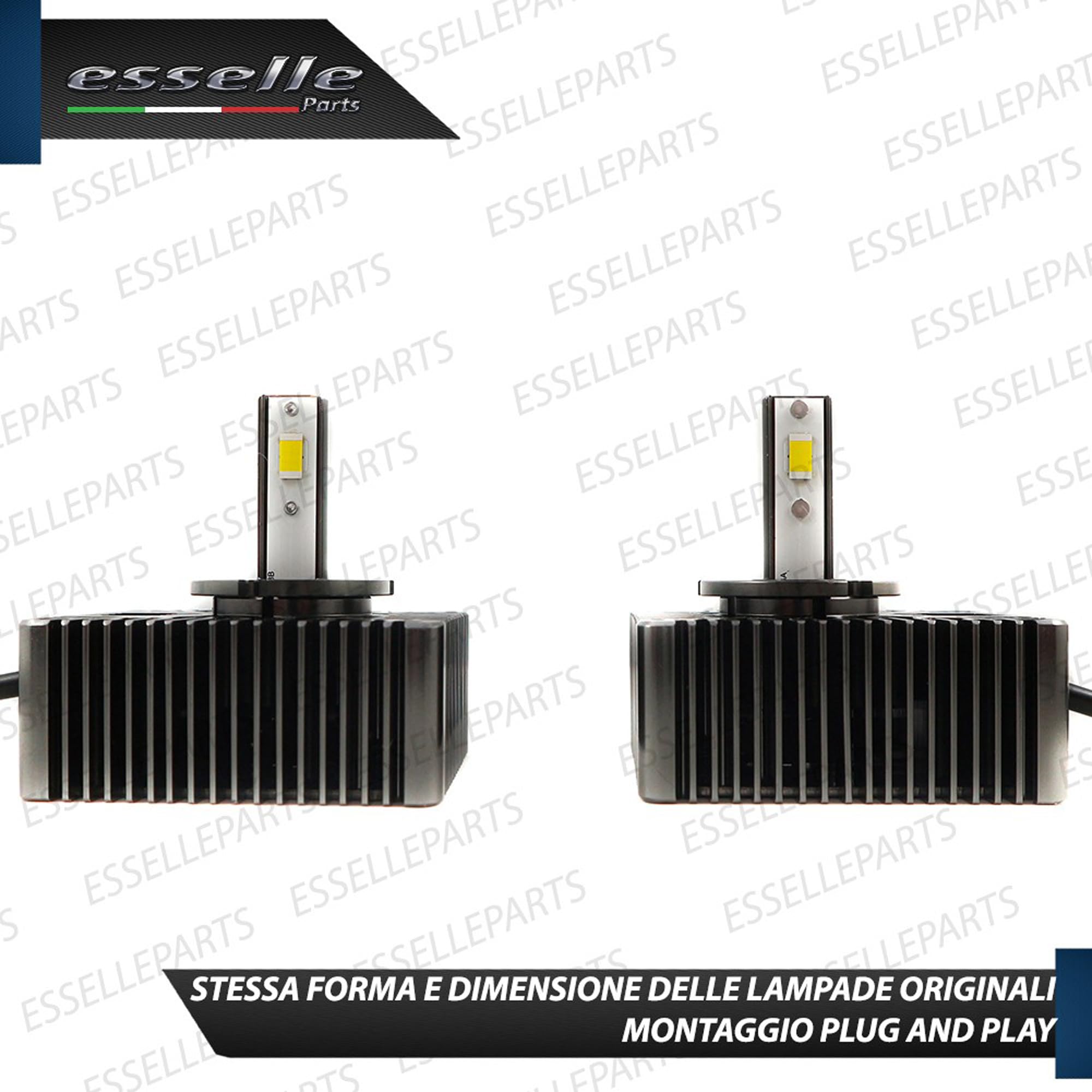 Coppia Lampade D5S LED 12000 Lumen 6000K specifiche per Audi A4 B9 + Avant – Conversione da Xenon a LED Plug & Play Canbus – Luce Bianco Ghiaccio Ultra Potente – 35W CSP Alta Luminosità
