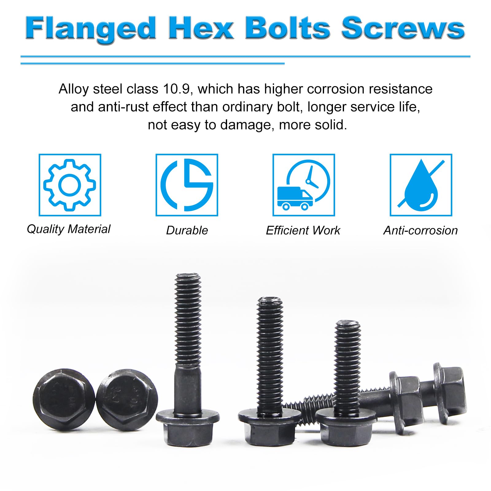 M6 Flange Bolts - Durable Hex Head Fasteners -4 M6 Flange Bolts - Durable Hex Head Fasteners -4