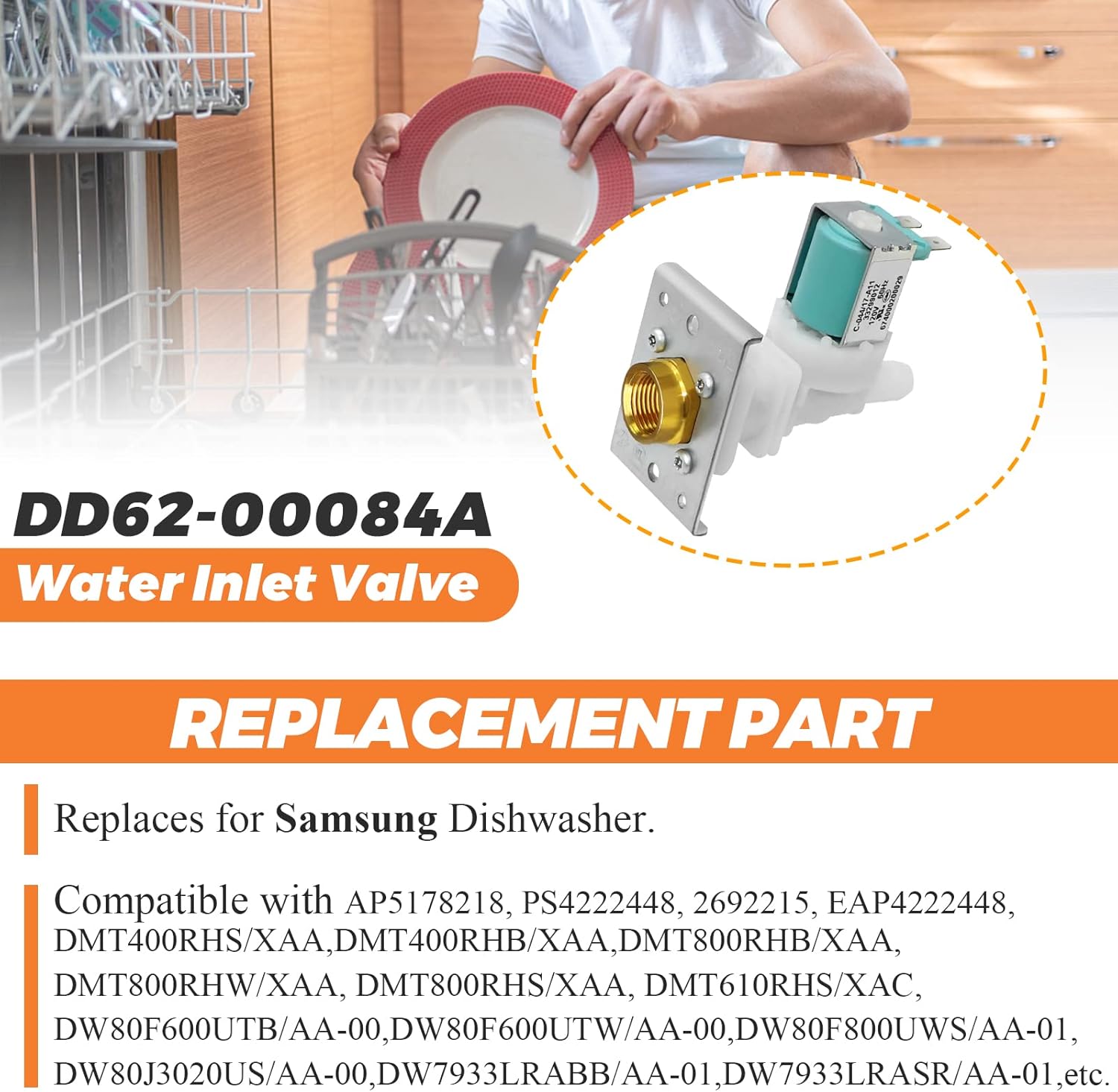 Dishwasher Water Inlet Valve Dmt800 SAMSUNG DMT300/400/80 OEM