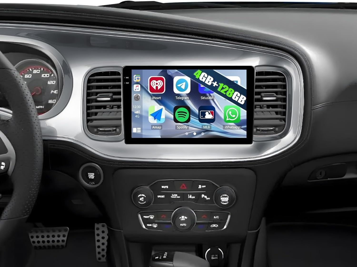 4G+128G Car Stereo for 2011 2012 2013 2014 Dodge Charger Radio Android 15 Head Unit with Wireless CarPlay Android Auto, 9" 1280*720 Incell Touch Screen Radio with GPS Bluetooth FM WiFi Backup Camera