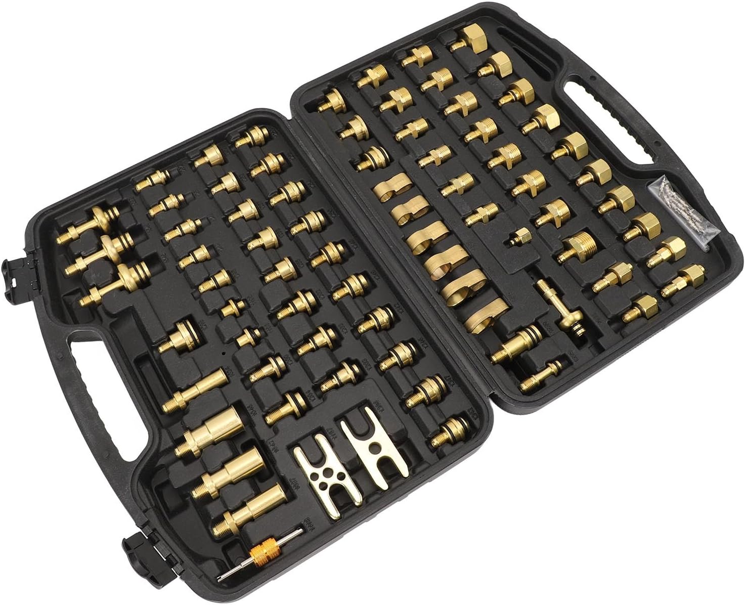 RiToEasysports Automotive Air Conditioning Leak Test Kit, Complete Brass Detection Tools Car AC Leak Detector 77pcs for Professional Mechanics DIY Enthusiasts Auto Repair Shops