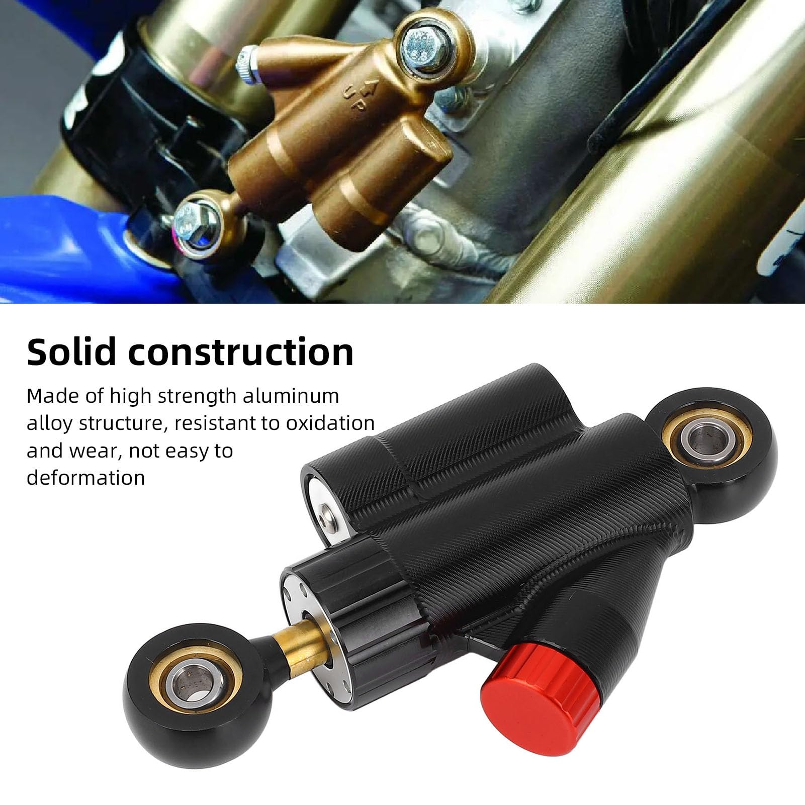 Motocykl CNC regulowany tłumienie sterownika Stabilizator bezpieczeństwa Kontrola Aluminium Aluminium Universal for Motorbike (Czarny)