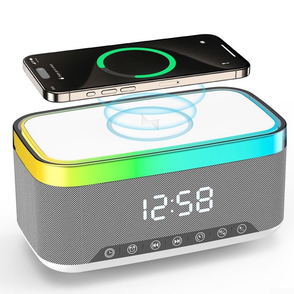 Cassa Portatile con per Luce Notturna RGB e per sveglia Cassa
