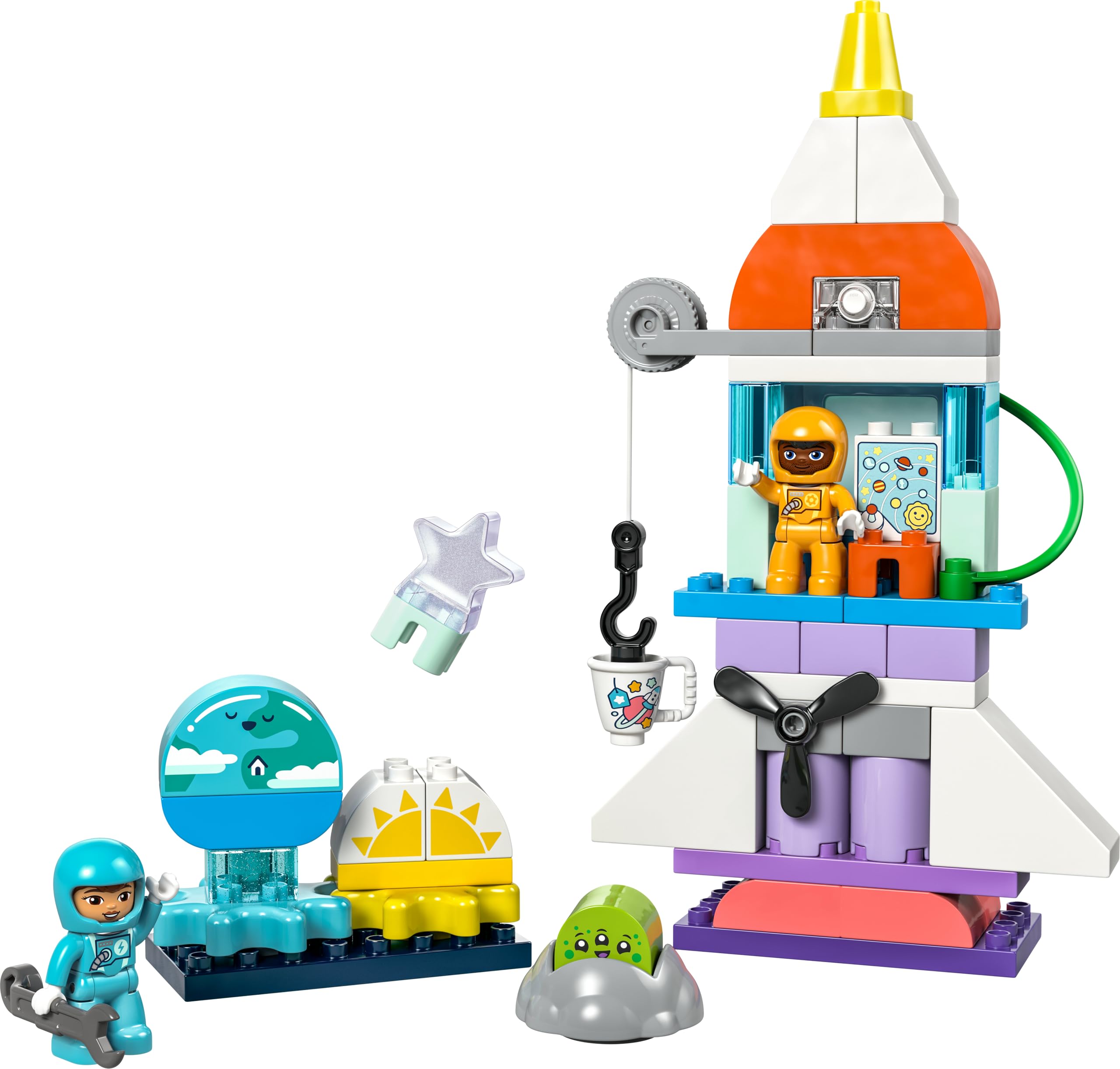 LEGO Duplo L'Aventure en Navette Spatiale 3-en-1, Jouet de Construction de Fusée, Jeu Éducatif et Scientifique pour Enfants Dès 3 Ans, Développement de la Motricité Fine 10422