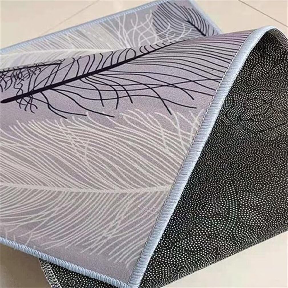 Tappeto blu grigio 140 x 200 cm, morbido e facile da pulire, per camere da letto e soggiorni, elegante runner per corridoi, arredamento accogliente per la casa
