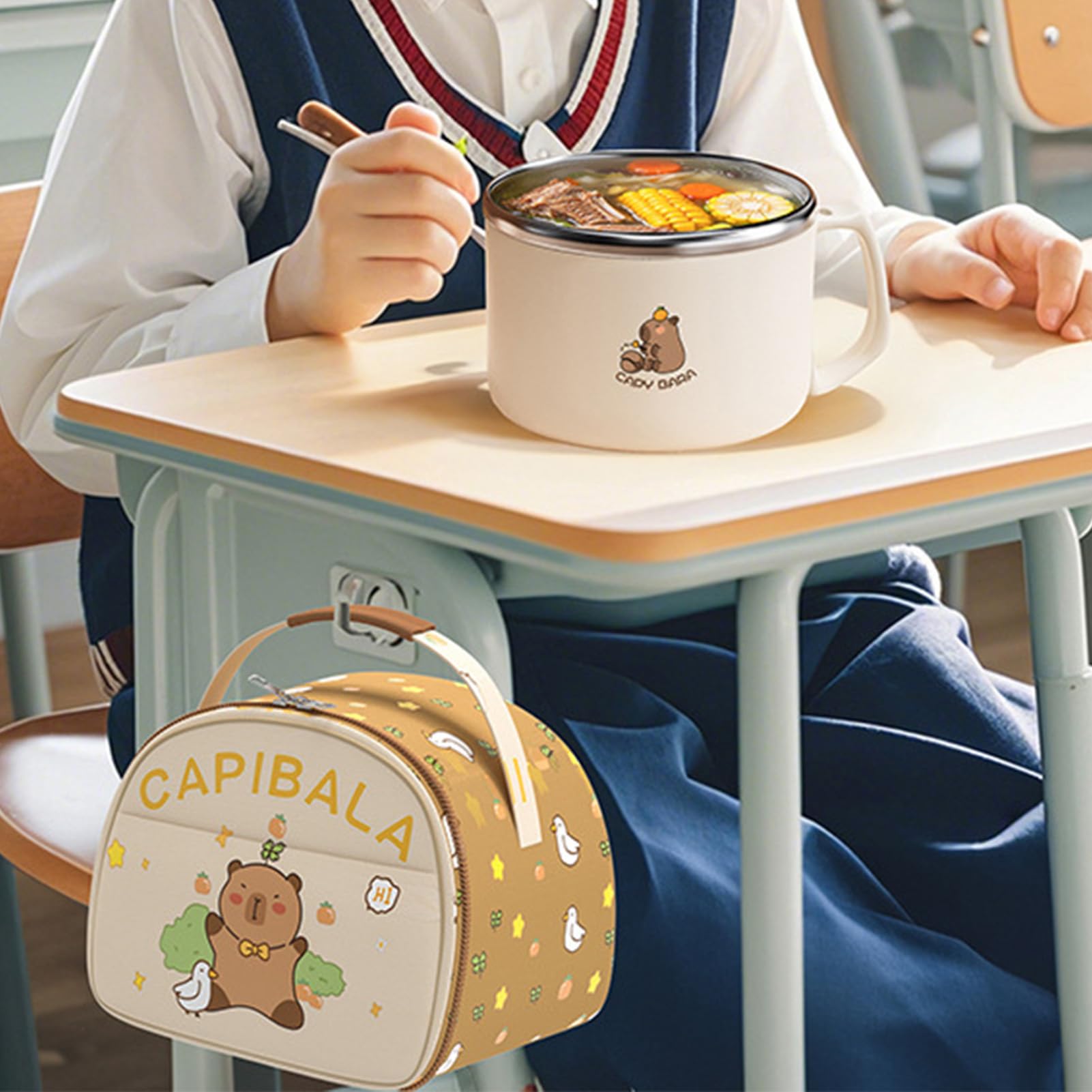 Juego De Tazón De , Adorable Diseño De Capybara, 1150 g, Cuenco De | Cocina Versátil, Plato De Sopa De Fideos Capybara, Diseño Portátil Ligero Para Sopa Fideos, Ensalada, Cereales