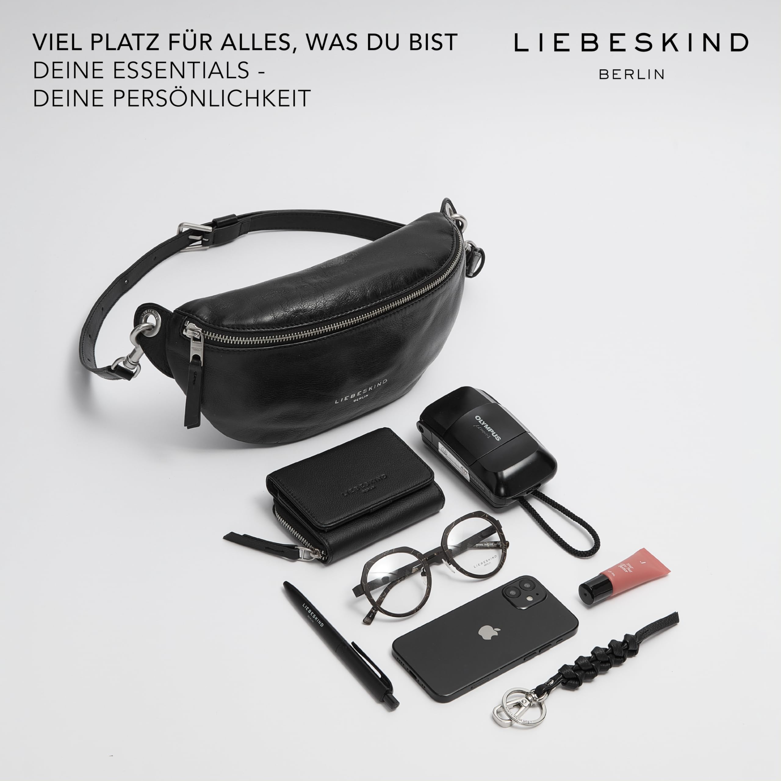 Liebeskind Berlin Gürteltasche „Tavia S“ I Belt-Bag Damen aus Leder mit verstellbarem Riemen I Damen Gürteltasche I geräumiges Hauptfach mit Reißverschluss und Innenfach