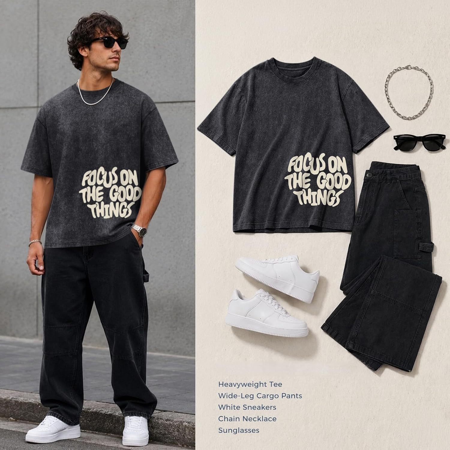 Mens Graphic Tees Vintage Acid Wash Shirts Inspirational Positive Streetwear Oversized T Shirts Short Sleeve Tops