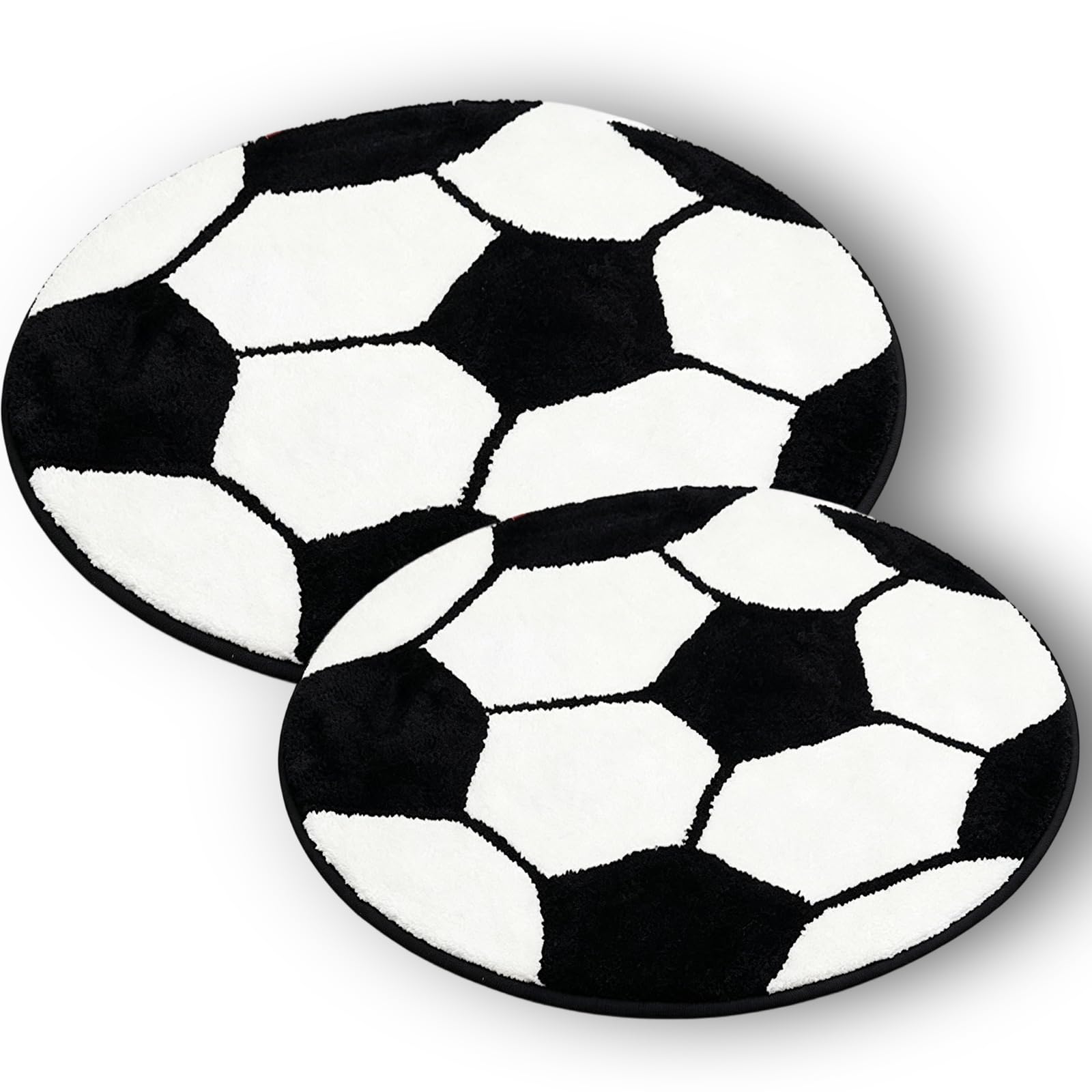 GVMJHYK Football Round Rug Non-Slip Soft Washable Mat, White2