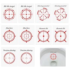 10pcs Toilet Stickers Waterproof Durable Potty Training Stickers Toilet Bowl Aiming for Boys Bathroom Urinal Restroom