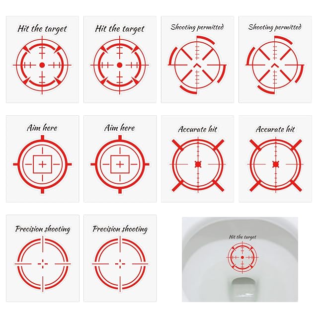 10pcs Toilet Stickers Waterproof Durable Potty Training Stickers Toilet Bowl Aiming for Boys Bathroom Urinal Restroom