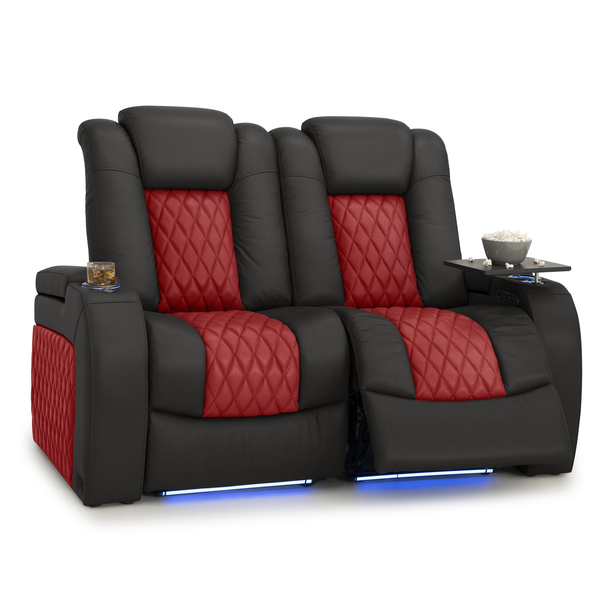 Seatcraft Diamante Home Theater Seating Black/Red Row of 2 Loveseat