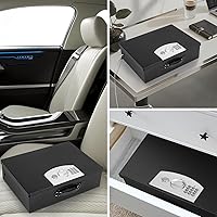 Vista 8 de Dalmbox Caja de seguridad portátil de metal con bloqueo de código digital, almacenamiento resistente al fuego para documentos, caja de seguridad