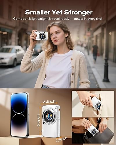 Miniatura 7 de Cámara digital de 88 MP para fotografía, cámara de video WiFi 8K Vlog 2026 para YouTube con pantalla táctil, lente doble, enfoque automático