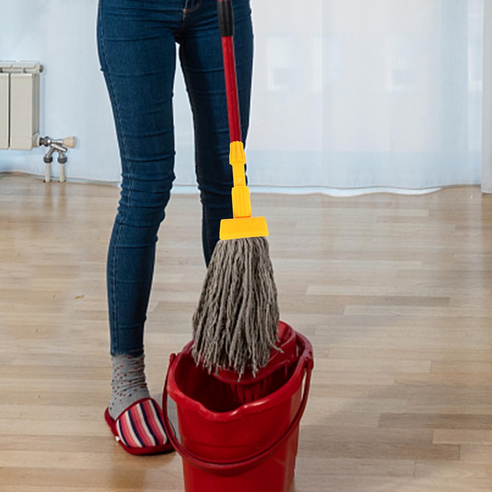4pezzi Clip per Asta della Spugna di Clip di Ricambio per Asta della Spugna in Plastica Connettore per Testina di Pulizia del Pavimento della Dust Putter