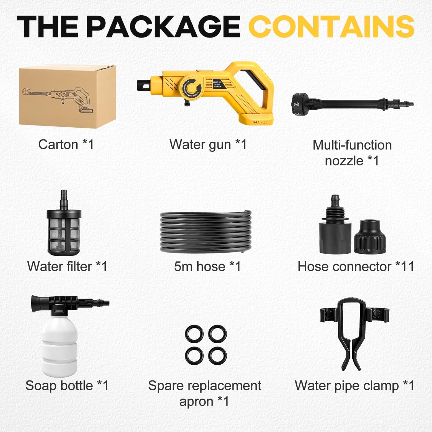 Cordless Portable Cleaning Tool Compatible with DeWalt 20V Battery, 700 PSI Handheld Cleaner Tool with Brushless Motor, 6-in-1 Nozzle, 4 Level Adjustable for Car Yard Wall Cleaning (Tool Only)