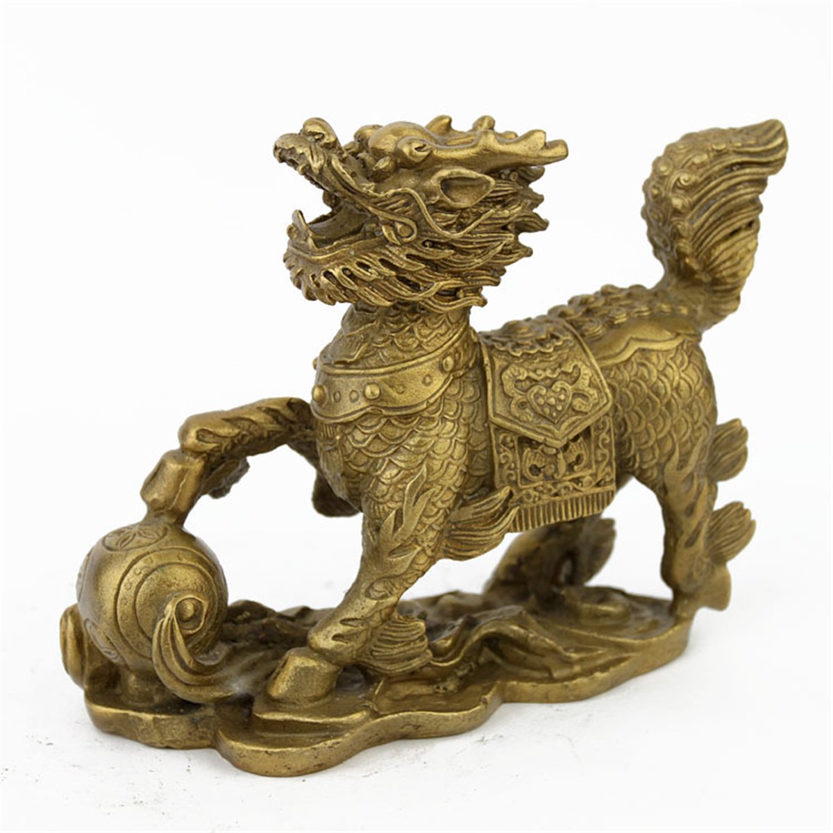 Fengshui paio/2PCS ottone chi LIN/Kei Loon statue W free Mxsabrina Red string Bracelet M4086
