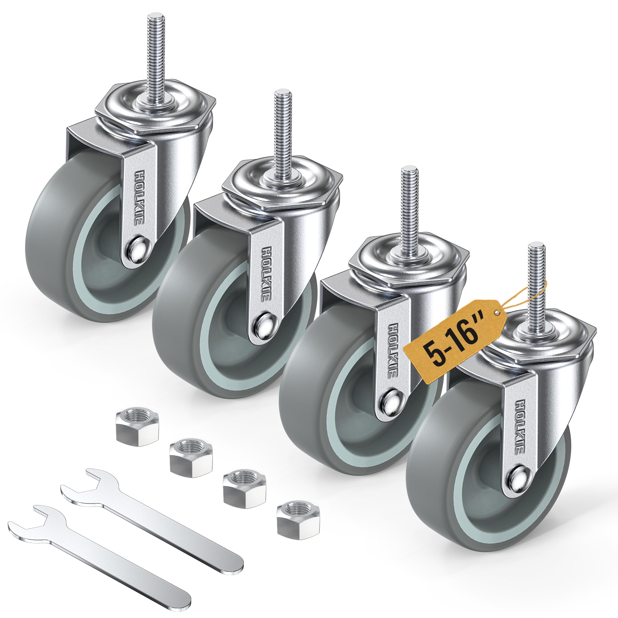 HOLKIE Stem Casters - Heavy Duty & Quiet Rolling -22 HOLKIE Stem Casters - Heavy Duty & Quiet Rolling -22