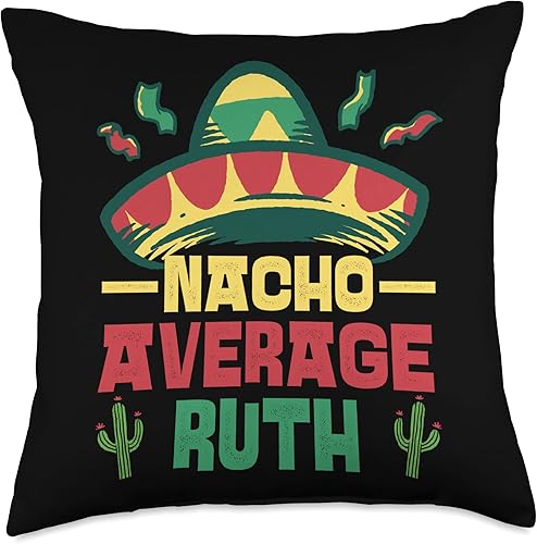 Not Your Ordinary Name. Nacho - Almohada media Ruth, 18 x 18 pulgadas, multicolor