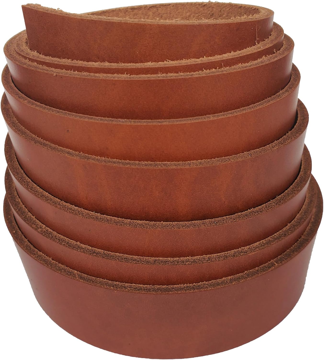 1/2 Inch Leather Strip Russet 8-9 oz. (3.2-3.6 mm) - Latigo Leather Straps up to 96 Inch Long Made in USA by Pitka Leather (1/2" x 96")