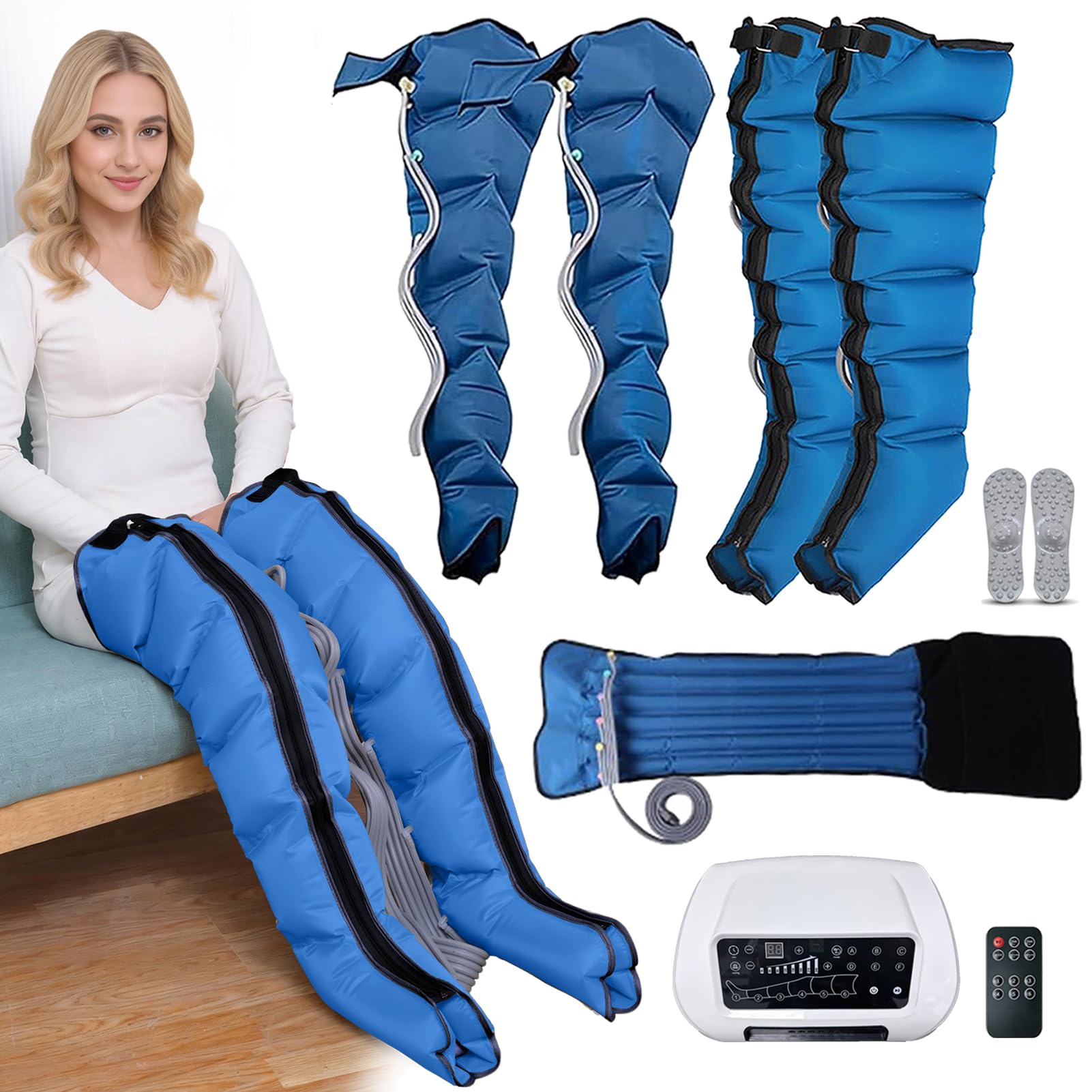 Pressoterapia Linfodrenaggio Professionale 6 Camere Macchinario Pressoterapia Per Casa Gambe E Addome E Braccio, Massaggio Linfatico Drenante Per Circolazione Con 6 Programmi