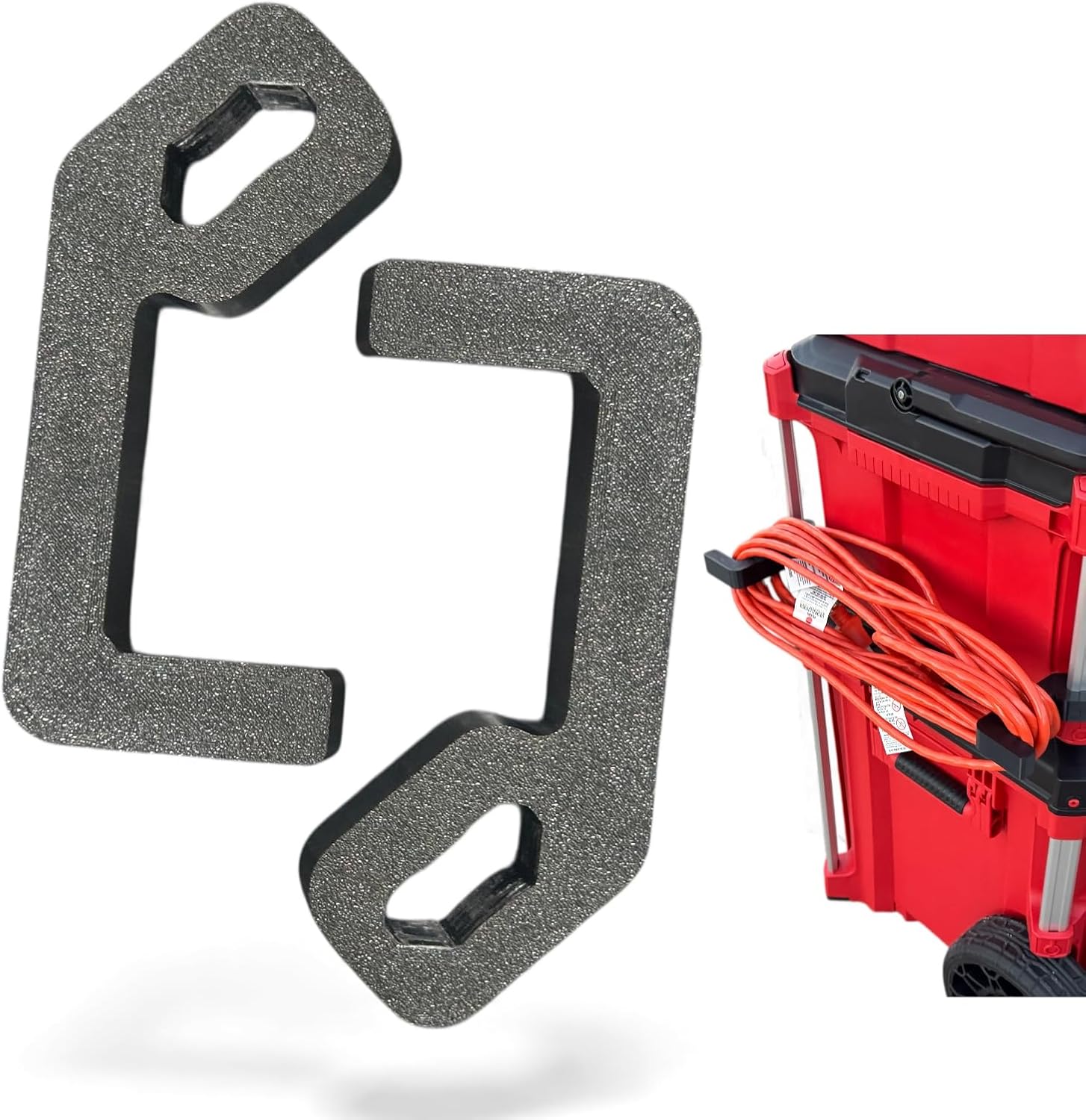 Extension Cable Holder for Milwaukee Packout- Cord Organizer Brackets for Tool Box - Compatible With Heavy Duty 50 Ft