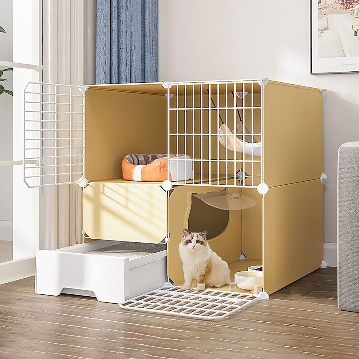 Belüftung DIY-Haustiergehege – zerlegbar, Spielbereich(75x49x73cm)