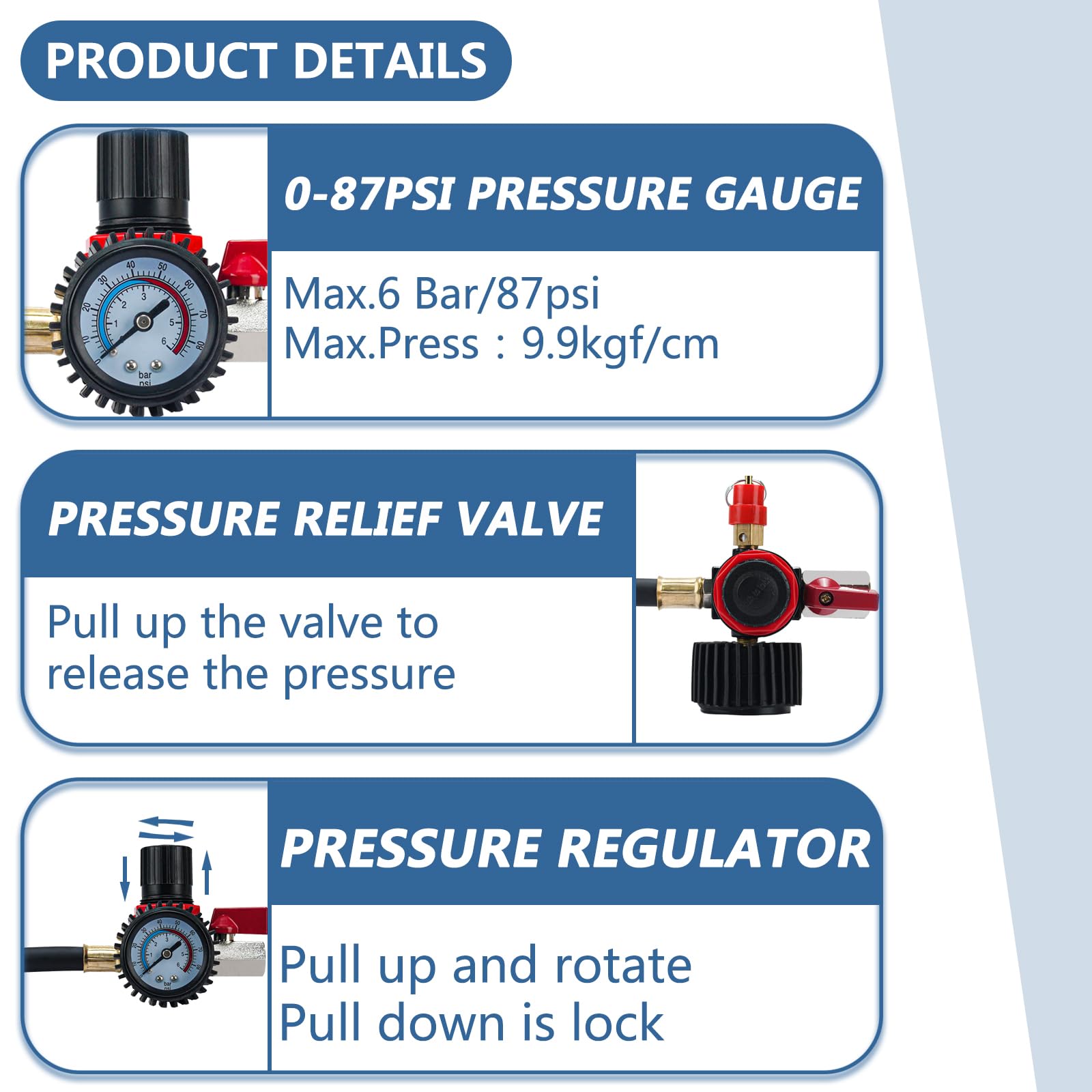 Handor Turbo System Leakage Tester Kit with 4 Pairs of Stepped Adapters 1-3/8