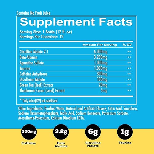 Vista 34 de REDCON1 Total War Listo para Beber Preentrenamiento, Oso de goma agria – 350 mg de cafeína RTD de acción rápida – Beta alanina + malato de citrulina