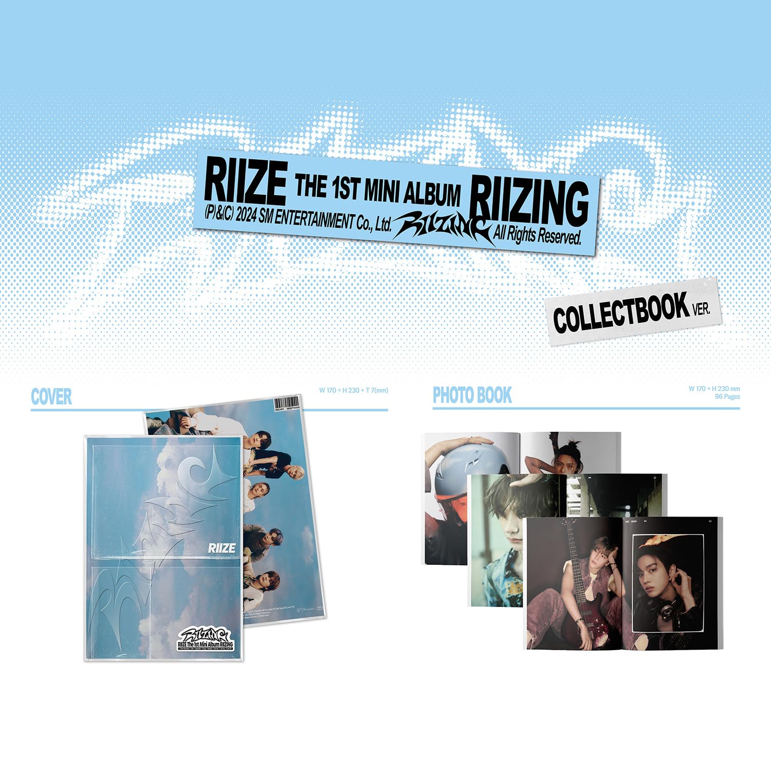 RIIZE - 1st Mini Album [RIIZING] (Collect Ver.) Cover + Photo Decoration Pack + Portrait Photo R R Envelope + Photocard + Photocard Envelope + 3 Extra Photocards