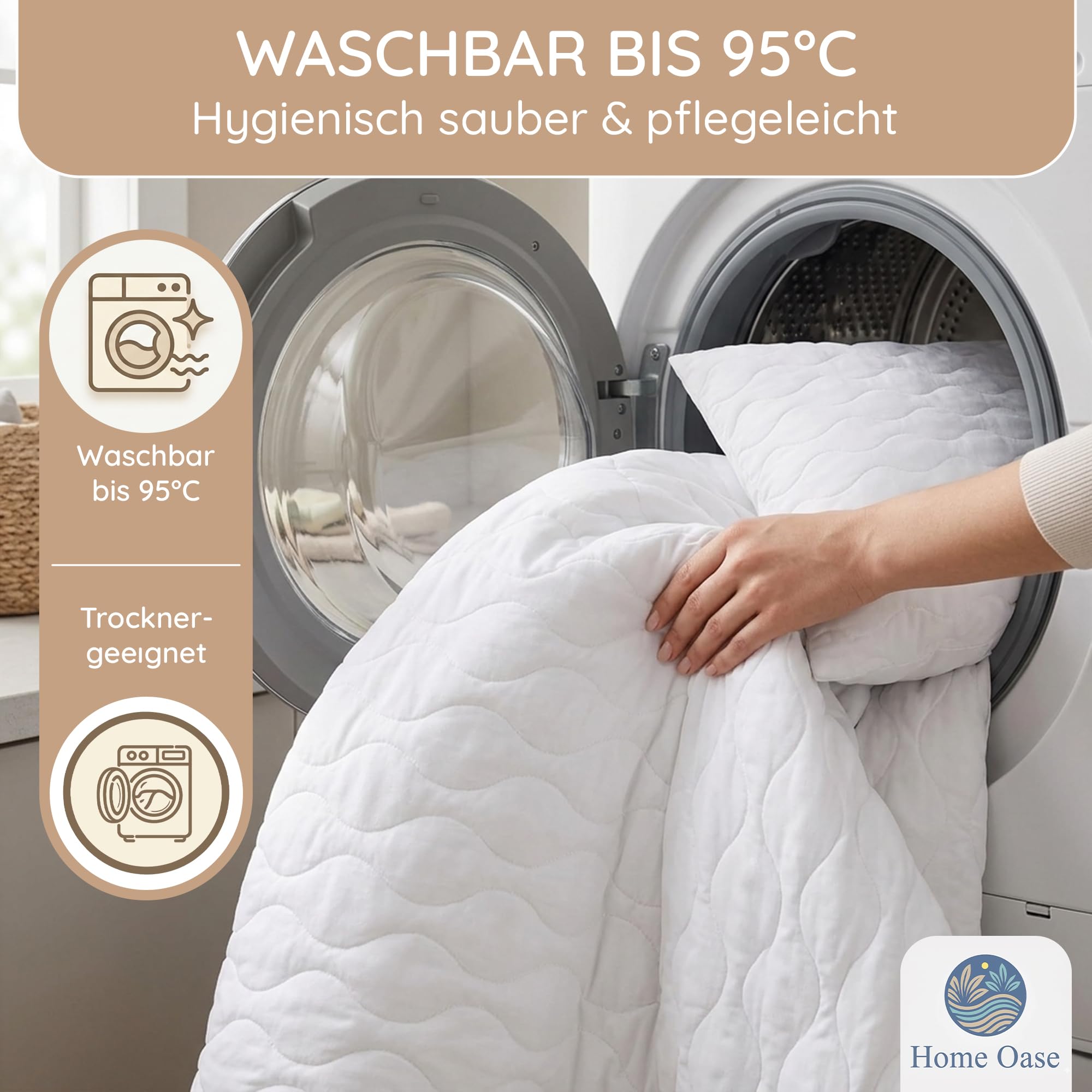 Bettdecken Set 4-teilig - 2X Ganzjahres Decke 135x200 + 2X Kissen 80x80 cm - ÖKO-TEX® Zertifiziert - pflegeleicht waschbar bis 95° - Bettenset weich & atmungsaktiv - Made in EU