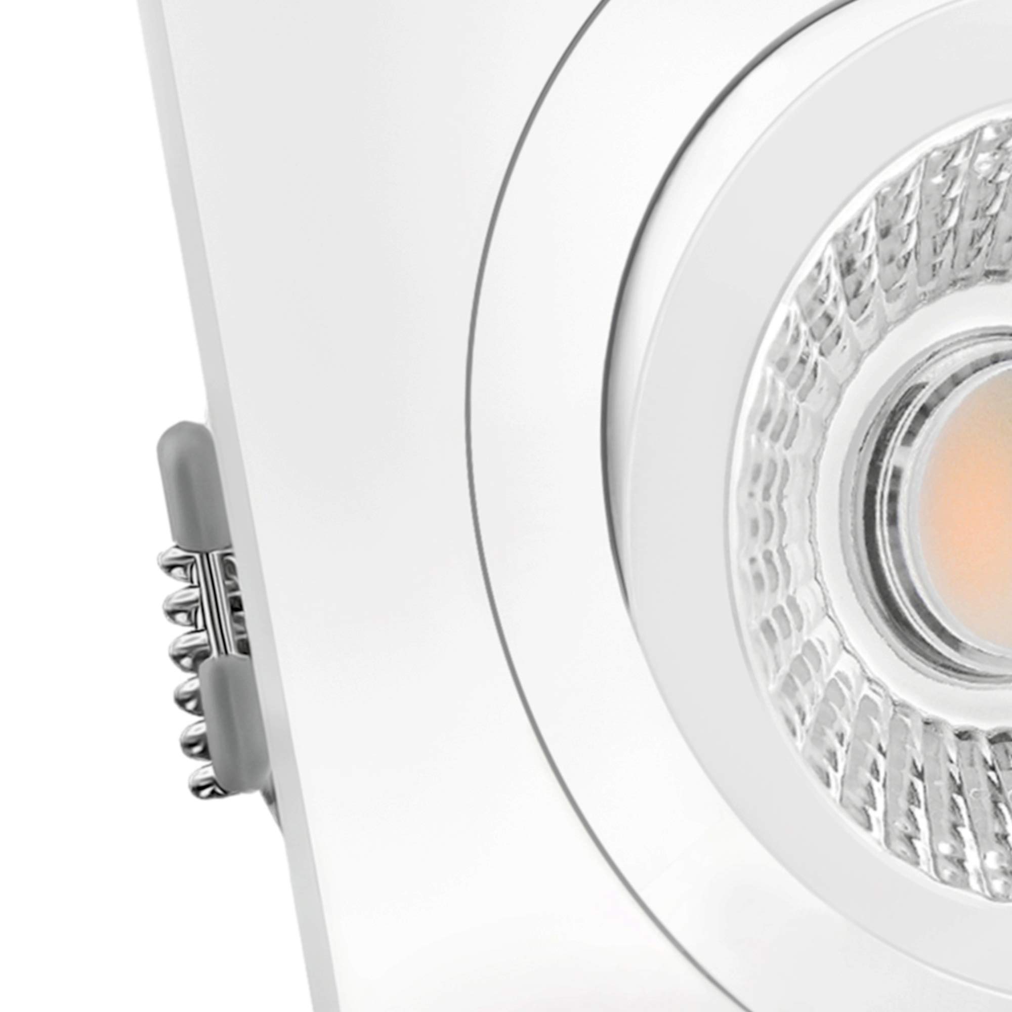 SSC-LUXon QF-2 Einbaustrahler schwenkbar mit LED Modul dimmbar mit 90 Ra - 6W warmweiß 230V - Decken Einbauspot weiß eckig