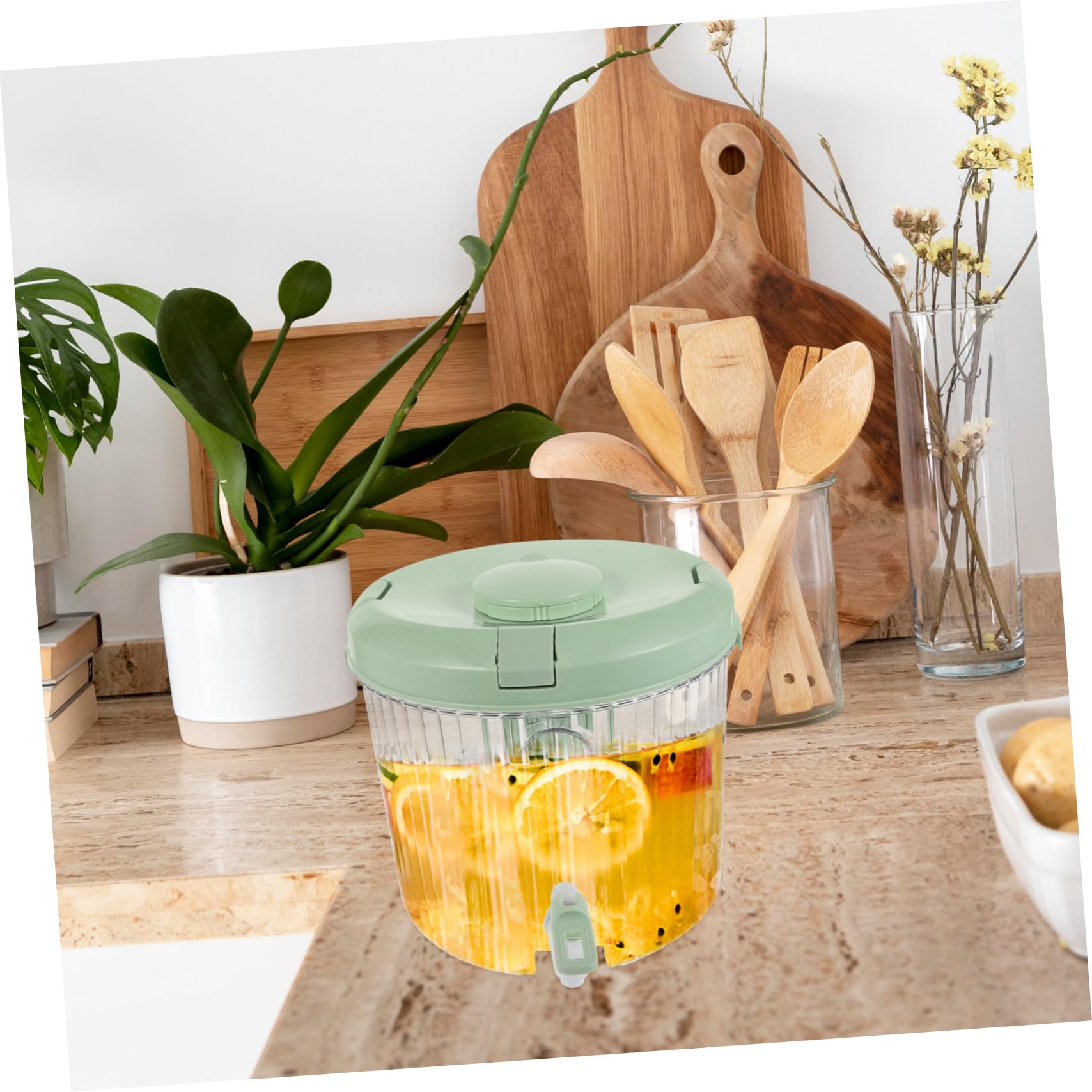 Dispenser Bevande con Rubinetto, Caraffa Rotonda in PP
