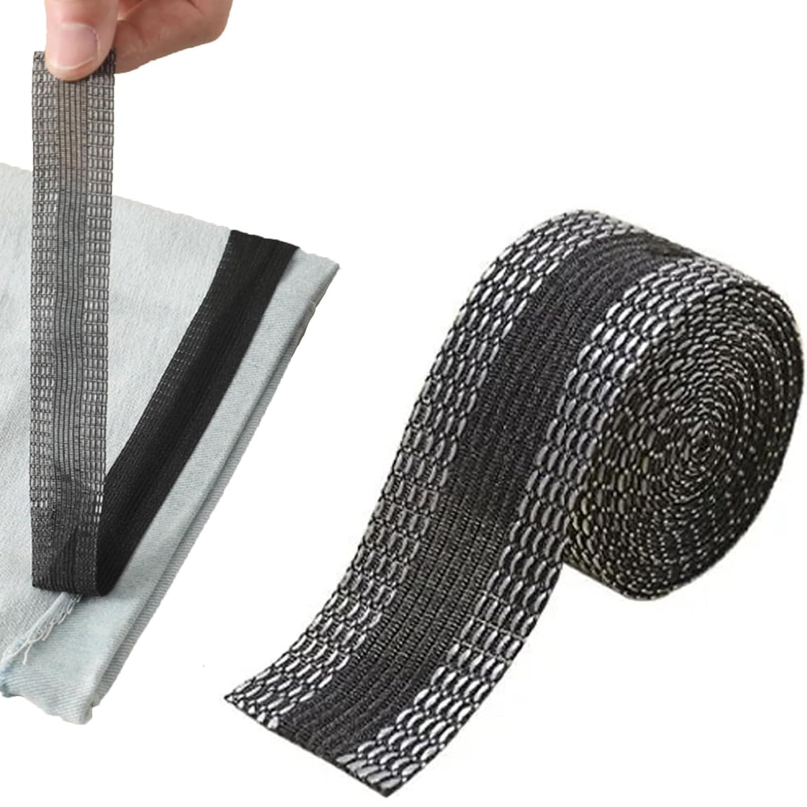 Tazweeq Trousers Edge Modified Strips, Iron-on Instant Hem Tape, 5m/5.47inch Pants Edge Shorten Self-Adhesive, Trouser Mouth Paste Edge Fabric Tape for Suit Pants Jeans Trousers