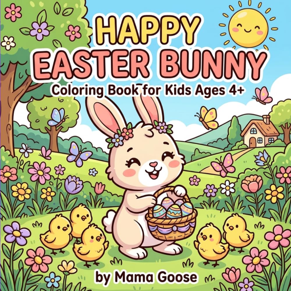 Happy Easter Bunny: Coloring Book for Kids Ages 4+