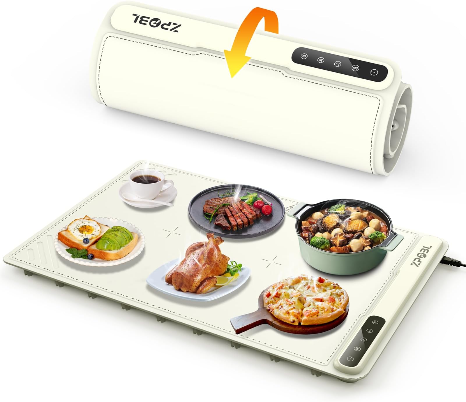 Warming Mat for Food -Electric Food Warming Tray (24"x16"), Rapid Full-Surface Heating, Portable & Rollable Versatile Food Warmer for Countertop, Perfect for Gatherings, Parties &Everyday Use