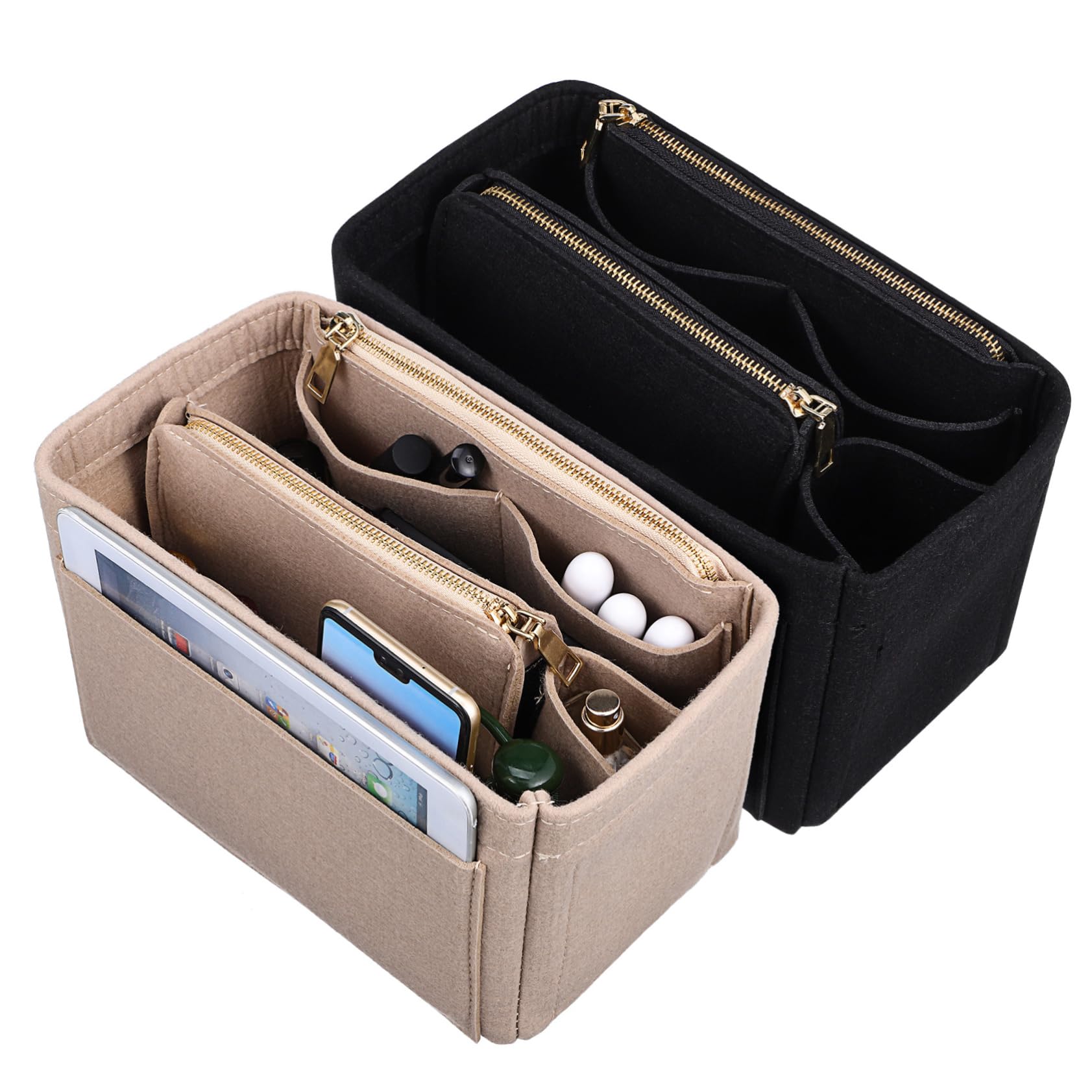 BESPORTBLE 2pcs Felt Bag Organizer Insert for Handbag Tote Bag Purse Easy Organization Large Storage Space
