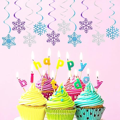 Miniatura 4 de 30 decoraciones de remolino colgante de copo de nieve congelado, copos de nieve de invierno, serpentinas de techo para decoración de nieve brillante