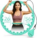 JLoibao Cercle de Hula pondéré avec 26 Liens(56 Inch) pour les adultes Perte de poids, Infinity Fitness Hoop Plus Taille, pour les femmes Smart Équipement d'exercice