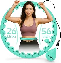 Weighted Hula Circle with 24/26 Links(51-56 Inch) for Adults Weight Loss, Infinity Fitness Hoop Plus Size, for Women Smart Exercise Equipment