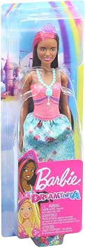 Barbie Dreamtopia Royal Fashion Doll & Accessory, Brunette with Pink Hairstreak Wearing Removable Blue Skirt & Headband