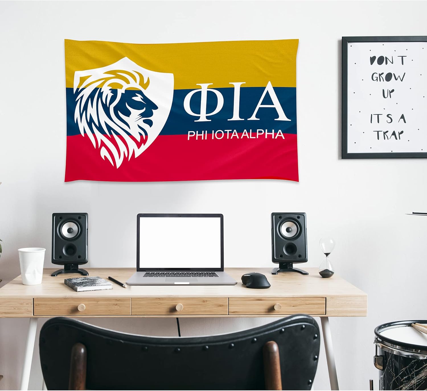 Phi Iota Alpha Fraternity Greek Life Licensed Flag 3x5 Feet Flag Banner Wall Decor Outdoor Indoor Decoration Brass Grommets Double Stitch (Phi Iota Alpha 3)