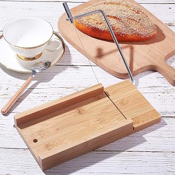 Wooden Soap Cutter with Wire, Adjustable Soap Cutting Tool Handmade Soap Making Kit Professional Wire Slicer Cutting Tool for Cheese, Butter, Cake, Bread, DIY Soap