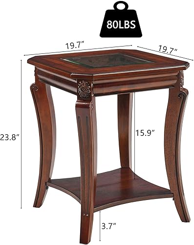 Miniatura 4 de Juego de 3 mesas de sala de estar, una mesa auxiliar y dos mesas auxiliares con parte superior de vidrio templado, sofá de mediados de siglo y mesa