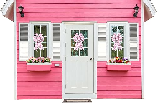 Miniatura 3 de ALIBBON Cinta de tela de arpillera de 2.5 pulgadas x 10 yardas para la concienciación del cáncer de mama, cinta rosa para combatir el cáncer, cintas