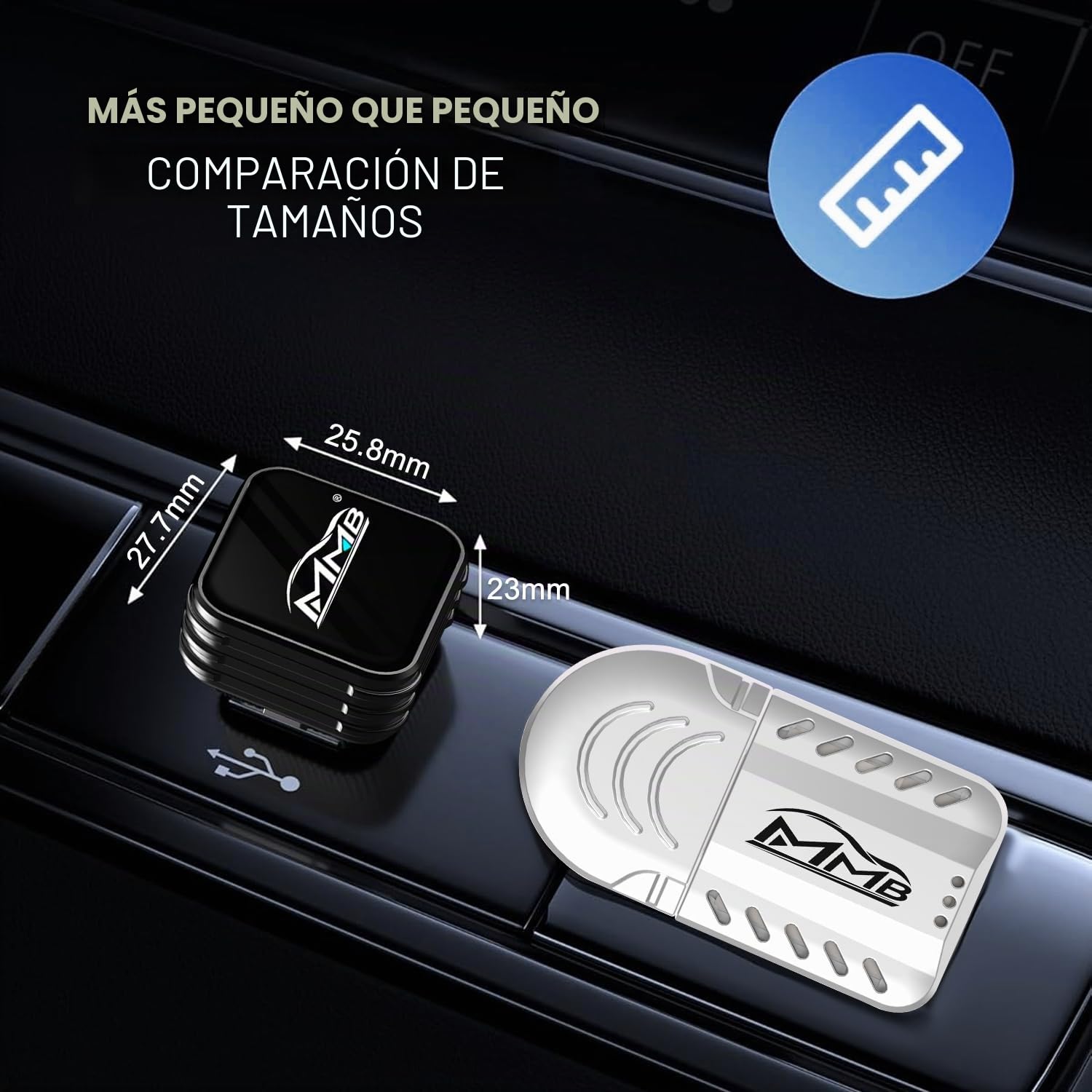 MMB Adaptador inalámbrico CarPlay, cable sin esfuerzo en CarPlay inalámbrico, adecuado para vehículos con CarPlay, compatible con iPhone iOS 10+ y Android Auto, Mini y adaptador estable (negro)
