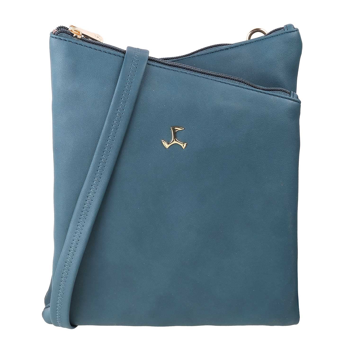 Women Blue Zip Top Sling Bag (66-7211)-image-14