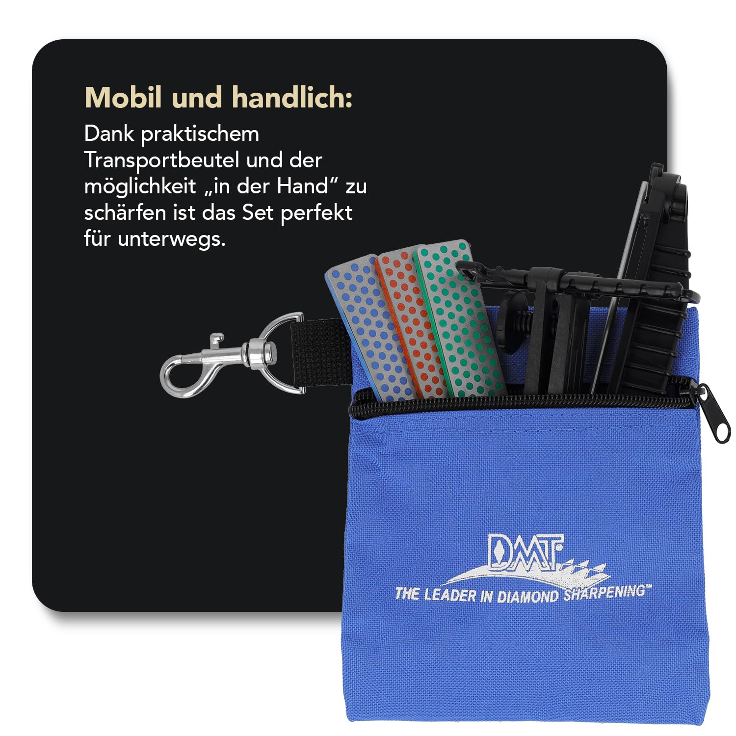 DMT Aligner Diamant Schleifsystem, Messerschärfer mit Schleifstein Extrafein und Fein, Geführtes Schärfen & konstanter Schleifwinkel, Inkl. Tasche, Made in USA, AKEFC