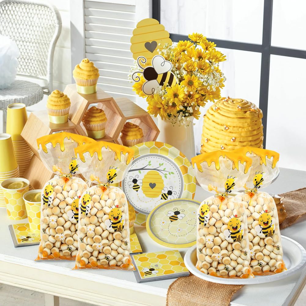 Bee Bag GORGECRAFT 100Pcs Bee Cellophane Bags Yellow Honeycomb Flower  Plastic Candy Treat Bags With Twist Ties Clear Cello Goodie Bags For  Birthday Weddings... Bees Wrap Reusable Food Wrap, image size:1001x1001
